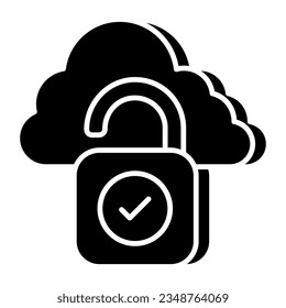 Editable design icon of cloud security