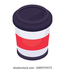 An editable design icon of coffee cup
