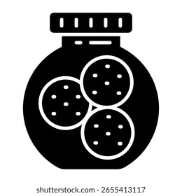 An editable design icon of cookies jar