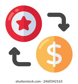 An editable design icon of currency exchange