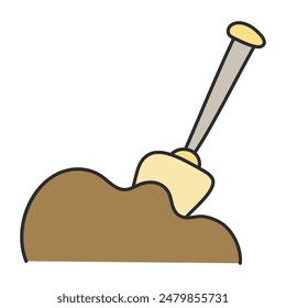 Editable design icon of digging 

