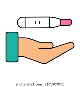 Un icono de diseño editable del termómetro digital