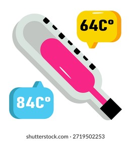Un icono de diseño editable de termómetro digital