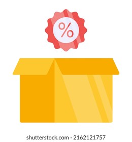 An editable design icon of discount package