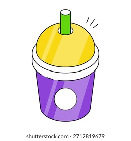 An editable design icon of disposable glass