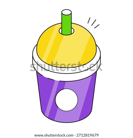 An editable design icon of disposable glass