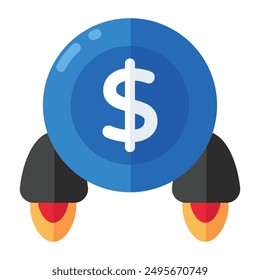 An editable design icon of dollar coin