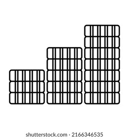 An editable design icon of dollar coins 