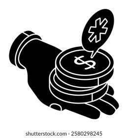An editable design icon of dollar coins