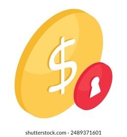 Editable design icon of dollar security