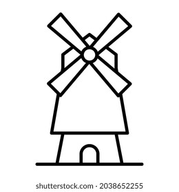 Un ícono de diseño editable del molino de viento doméstico
