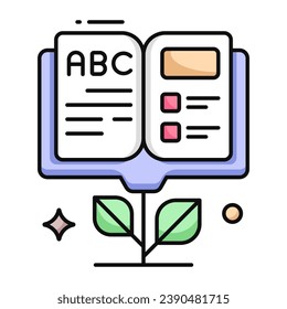 Editable design icon of eco book