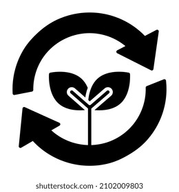 An editable design icon of eco recycling

