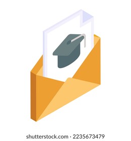 Icono de diseño editable del correo educativo