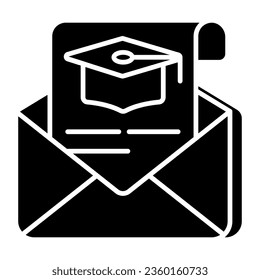 Editable design icon of educational mail
