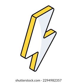 Editable design icon of energy bolt