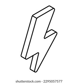 Editable design icon of energy bolt