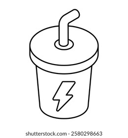 An editable design icon of energy drink