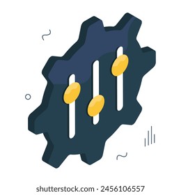 An editable design icon of equalizer setting 

