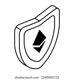 Editable design icon of ethereum security 