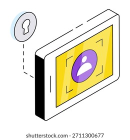 Un icono de diseño editable de reconocimiento facial