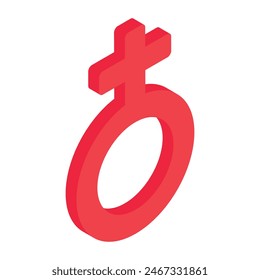 Icono de diseño editable de signo femenino, Vector de género