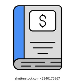 Editable design icon of financial book