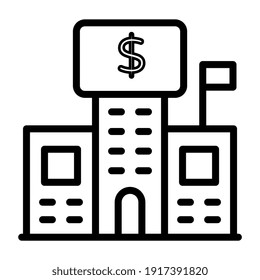 Editable design icon of financial building