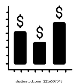 Editable design icon of financial graph 