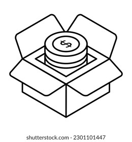 An editable design icon of financial package 