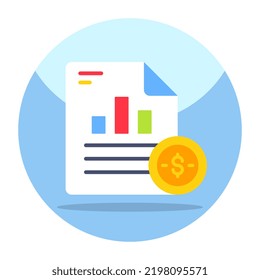 Un icono de diseño editable del informe financiero 