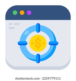 An editable design icon of financial target 
