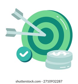 Icono de diseño editable del objetivo financiero 