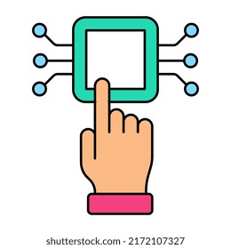 Editable design icon of finger tap