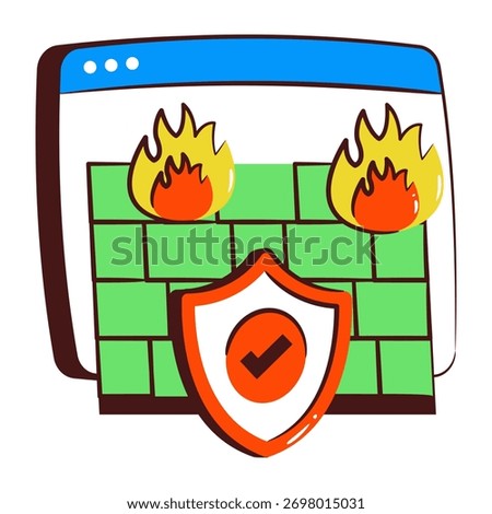 An editable design icon of firewall