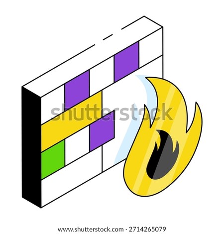 An editable design icon of firewall