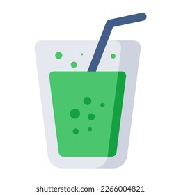 An editable design icon of fizzy drink 