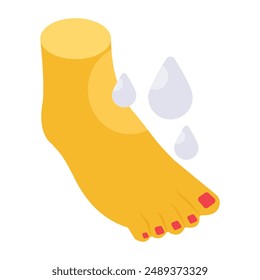 Editable design icon of foot washing