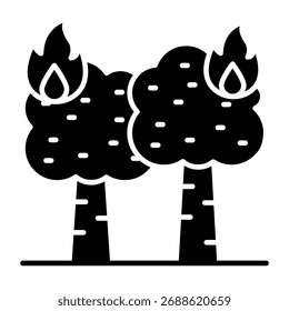 Icono de diseño editable del fuego forestal