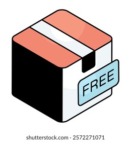 An editable design icon of free parcel