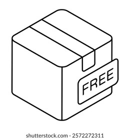 An editable design icon of free parcel
