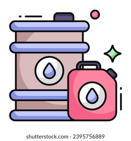 Editable design icon of fuel drum