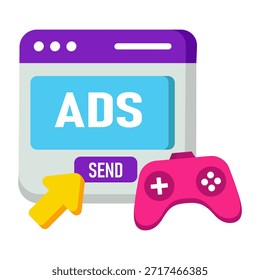 Icono de diseño editable de la publicidad en el juego 