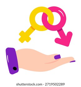 Editable design icon of gender signs 