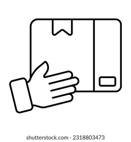 Editable design icon of giving parcel