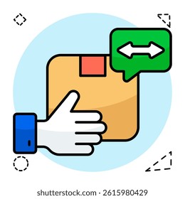 Editable design icon of giving parcel