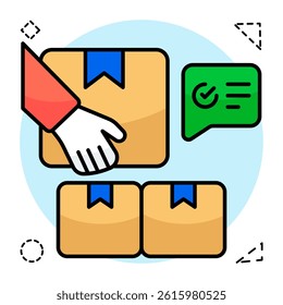 Editable design icon of giving parcel