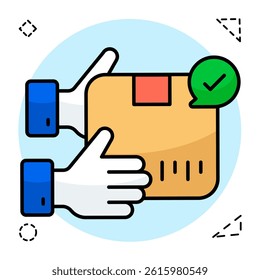 Editable design icon of giving parcel