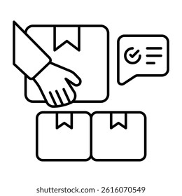 Editable design icon of giving parcel