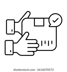 Editable design icon of giving parcel